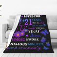 thumbnail image 2 of LHSHID 21th Birthday Gifts for Girls Soft Warm Throw Blanket Lightweight Flannel Fleece Bed Blanket Gift for Girls Boys Men Women Chair Couch, 2 of 7