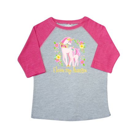 

Inktastic I Love My Auntie Unicorn with Pink and Yellow Flowers Gift Toddler Boy or Toddler Girl T-Shirt