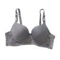 thumbnail image 3 of THDHVS Bras for Women,Lace Spliced Wireless Bra Back Closure Thin Breathable Comfortable Wear,Wireless Bra Dark Gray 42BC, 3 of 4