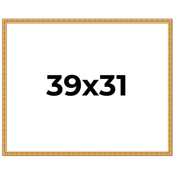 39x31 Frame Gold Real Wood Picture Frame Width 1 inches | Interior Frame Depth 0.5 inches | Edwina