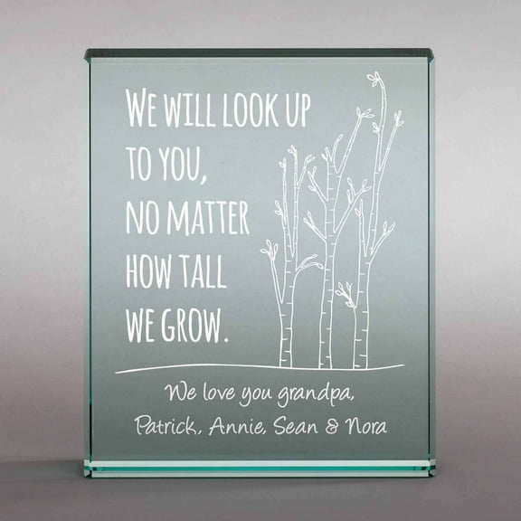 Personalized We Will Look Up To You 4" x 5" Glass Keepsake