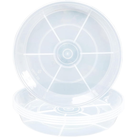 6 Pack 6 inch Plant Saucer Drip Tray, 4 5 6 8 9 10 12 14 16 18 inch, Heavy Sturdy Plastic Planter Flower Pot Saucers for Indoor Outdoor Garden, Plant Water Drip Trays for pots Base (6", Clear)