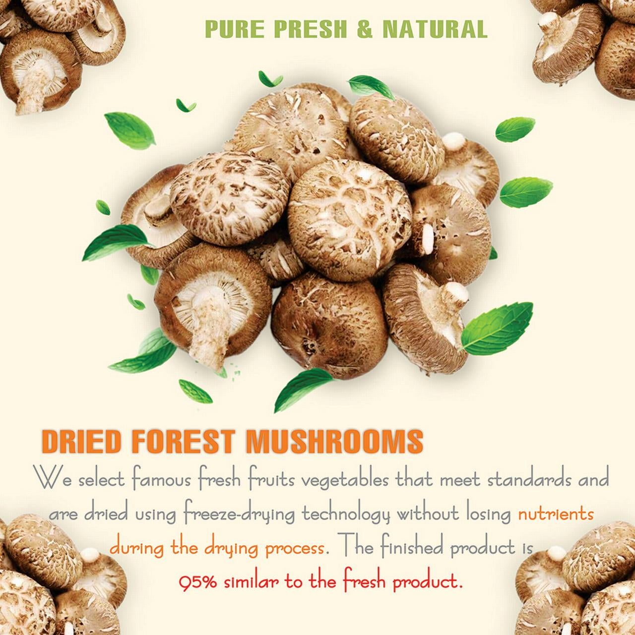 DRIED FOREST MUSHROOMS 2.47 Oz (70g) VIETFARMFOOD: Dried agricultural products with pure natural flavor. Used as cooking ingredients to prepare delicious, nutritious dishes, suitable for vegetarians