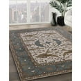 thumbnail image 3 of Ahgly Company Machine Washable Indoor Square Industrial Modern Coffee Brown Area Rugs, 3' Square, 3 of 7