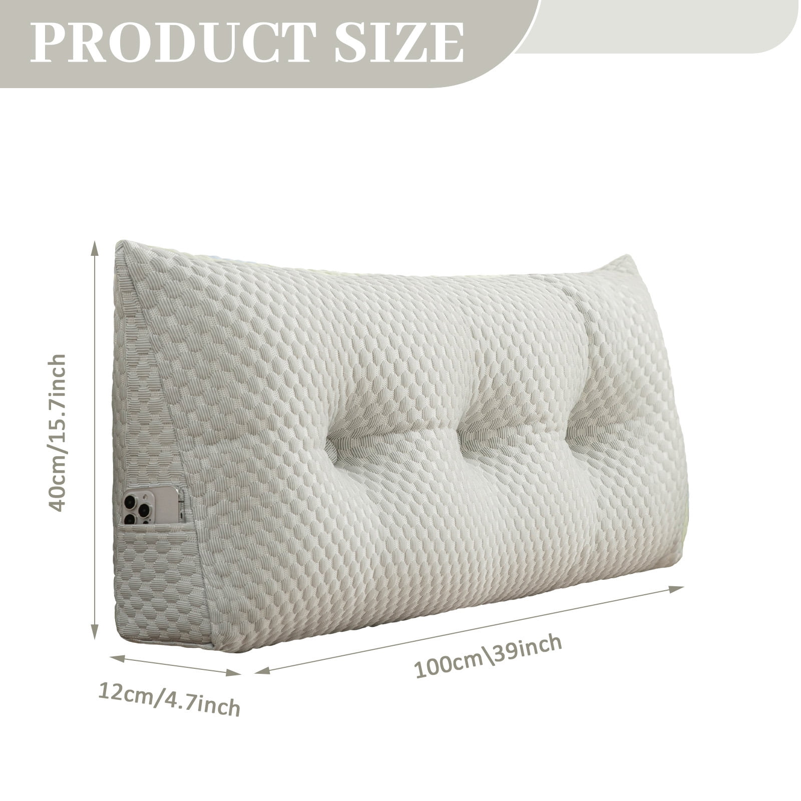 Lovote Comfort Wedge Headboard Pillow - Plush Supportive Backrest for Reading & Relaxing