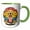 Green/White, variant on 3drose, Funny Cool Yellow Labrador Dog Meditating Yoga at Sunrise Graffiti, 11oz Two-tone Yellow Mug