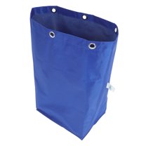 UPOUART Strong Fabric Janitorial Cart Bag Blue Replacement Cleaning Bag with Hooks for Trash Collection