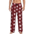 thumbnail image 1 of Balery Snowflake red plaid Pantalones de pijama para hombre, pijama ultraligero, pantalón de descanso-X-Large, 1 of 6