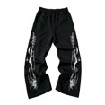 thumbnail image 5 of ibiyuan Men's Y2k Graphic Baggy Sweatpants Elastic Waist Wide Leg Active Track Pants Streetwear, 5 of 6