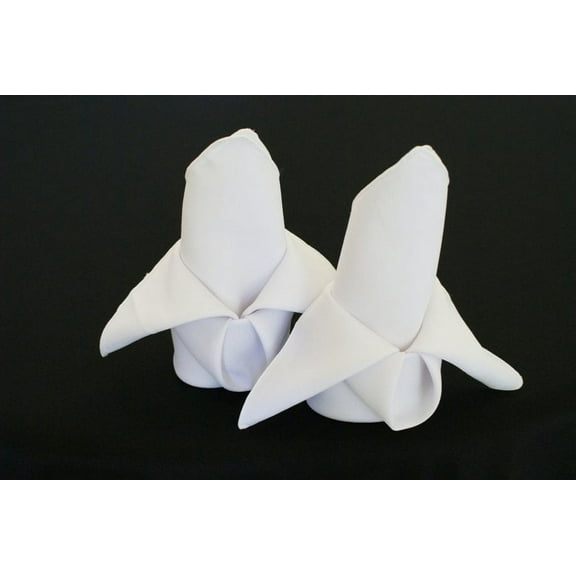 Wedding Linens Inc. (10 pcs) 17" x 17" Polyester Linen Napkins - White