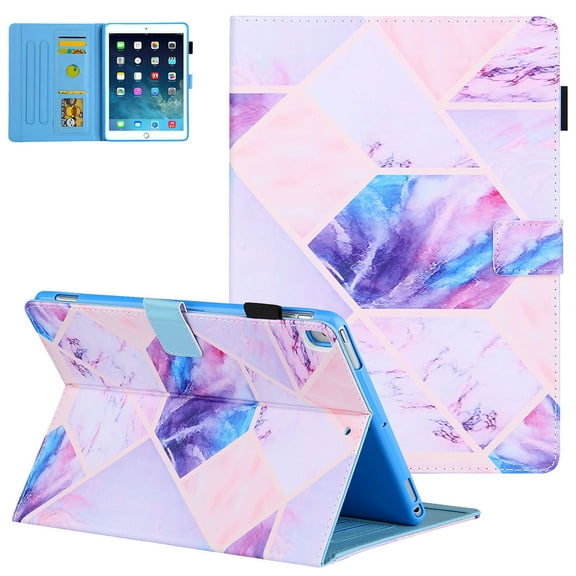 iPad 10.2" Case 8th 7th Generation, iPad Air 3rd Gen Case 10.5", Allytech PU Leather Flip Kickstand Auto Sleep Wake Shockproof Anti-scratch Magnetic Case Cover for Apple iPad 10.2",Purple Grid