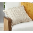 thumbnail image 3 of Fennco Styles Modern Fringe Stripe Cotton Linen Decorative Throw Pillow 18" W x 18" L - Natural Woven Cushion for Home, Farmhouse, Couch, Living Room, Bedroom and Office Décor, 3 of 4