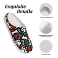 thumbnail image 5 of Rateoe Cute Puppy Footprints Print Women's Men's Cotton Knit Slippers Lightweight Memory Foam Indoor House Shoes with Anti-Skid Sole-46/47, 5 of 7