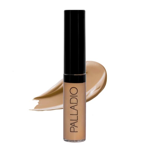 Corrector líquido Palladio, cobertura media, fórmula ligera y modulable para una cobertura uniforme, disimula imperfecciones, ilumina la piel y dura todo el día, bronceado intenso.