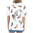 thumbnail image 3 of Blusa de manga corta con estampado de cuello redondo informal para mujer a la moda, Tops de verano OAVQHLG3B Store lin121212, 3 of 3