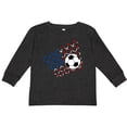 thumbnail image 3 of Inktastic Soccer Ball, Net with American Flag Colors Boys or Girls Long Sleeve Toddler T-Shirt, 3 of 5