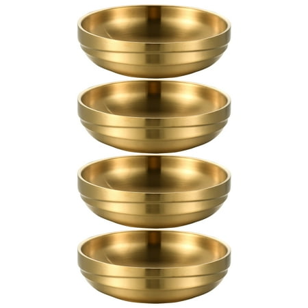 

4Pcs Creative Seasoning Dishes Stainless Steel Dipping Dishes Kitchen Supplies