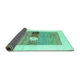 thumbnail image 2 of Ahgly Company Indoor Rectangle Solid Turquoise Blue Modern Area Rugs, 3' x 5', 2 of 4