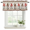 thumbnail image 2 of 2 Pack Valances for Windows, Boho Gnomes Window Valances for Living Room/Bedroom/Bathroom, Farmhouse Vintage Geometric Mushroom Brown Light Filtering Kitchen Curtain Valance 54"W x18" L, 2 of 9