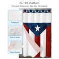 thumbnail image 2 of No Hook Shower Curtain with Snap in Liner,Puerto Rico Stars and Stripes Flag Waterproof Bath Curtain Double Layers with See Through Top Window,Palm Leaves Texture Hotel Shower Curtains 60x72in, 2 of 9