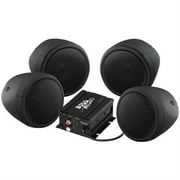 BOSS AUDIO MCBK470B 1 000-Watt Motorcycle/All-Terrain Speaker & Amp System (Bluetooth(R) Audio Streaming Black)