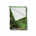 thumbnail image 2 of Forest Soft Flannel Fleece Throw Blanket, Rushing Riverbed with Rocks Trees Mountain Branches Shrubs Nature Scenery, Cozy Plush for Indoor and Outdoor Use, 50" x 60", Green Grey White, by Ambesonne, 2 of 6