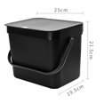thumbnail image 2 of Masteelf Black Portable Plastic Garbage Bin Ideal for Home Organization Easy to Use for Bathroom Office Storage 3.5L, 2 of 8