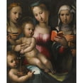 thumbnail image 2 of Giorgio di Giovanni 15x17 Black Ornate Wood Framed Double Matted Museum Art Print Titled - The Madonna and Child with Saints Anne, Catherine and the Infant John the Baptist, 2 of 5