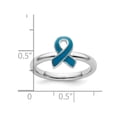 thumbnail image 3 of Sterling Silver Blue Enameled Awareness Ribbon Ring, 3 of 4
