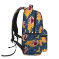 thumbnail image 3 of Zufioo Burning Rugby Balls Print Casual Student Backpack, Adjustable Shoulder Straps Multi-Function Multi-Pocket Sports Bag Travel Backpack, Unisex-One Size, 3 of 5