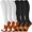 Black White Brown, variant on 6 Pairs Christmas Compression Socks for Women & Men Circulation 15-20 mmHg - Better Blood Flow, Swelling , Best Support for Medical, Running, Nursing,Christmas Gifts for Nurses Travel Pregnancy