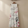 thumbnail image 4 of Xoenoiee Tiger Plum Blossom Cloud Print Women's Boho Maxi Sundress 2026 Linen Summer Dress Round Neck Sleeveless Loose Tank Dress, Casual Flowy Beach Vacation Clothes with Pockets, Size L, 4 of 7