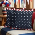 thumbnail image 6 of 2 Pack Outdoor Waterproof Throw Pillows,Independence Day Patriotic Stars on Blue Decorative Square Pillow Case Patio Pillows for Chair Couch Sofa 16x16in, 6 of 9