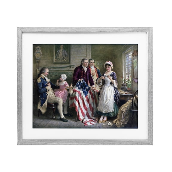 Stupell Industries Traditional Historical Betsy Ross Gray Framed Print Under Glass, 16 x 13, by Arlington Prints