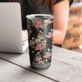 thumbnail image 4 of 20 Oz Pioneer Flower Coffee Tumbler Double Wall Insulated Stainless Steel Water Bottle | Metal Reusable Thermoses Flask with Cup Cap | Leak & Sweat Proof with Anti-Dust Lid, 4 of 7
