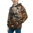 thumbnail image 2 of Salouo Cute Fallen Leaf Koala Pattern Hoodie Sweatshirt for Youth, Fall Pullover Hoodie Sweatshirt Long-Sleeve Pullover Hooded Sweatshirt-X-Large, 2 of 6