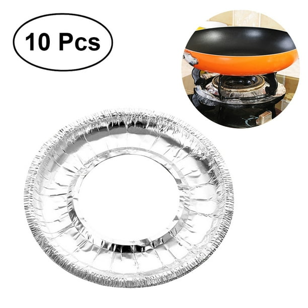 EeaseMX 10 cubiertas redondas de aluminio grueso para quemador de estufa, cubiertas para horno de gas, revestimientos para estufas de gas, almohadilla de limpieza a prueba de aceite