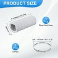 thumbnail image 2 of Uxcell 5 Inch Air Duct, 25Ft Length Dryer Vent Hose Flexible Aluminum Ducting for HVAC Include 2 Clamps, White, 2 of 7