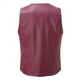 thumbnail image 4 of Bcfgryg Men's Leather Vest Cowboy Vest Slim Fit Sleeveless V Neck Waistcoat Casual Red, 4 of 5