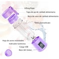 thumbnail image 3 of Batidora portátil, 150 watt para batidos y smoothies, 380 ml batidora de viaje recargable por USB, botella sin BPA, Con Cepillo Esponja y Ice Lattice (MORADO), 3 of 5