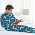 thumbnail image 6 of Lsque Festive Dachshund Fun Pattern Long Sleeve Pajama Set for Men - Soft 2-Piece Sleepwear and Loungewear Set with Pockets, Comfy Nightwear-Large, 6 of 7