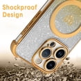thumbnail image 4 of Magnetic for iPhone 12 Pro Max Case [Compatible with Magsafe] Glitter Cute Love Luxury Plating Plating Bling Clear Phone Case with Full Camera Lens Case for iPhone 12 Pro Max, Gold (6.7"), 4 of 12