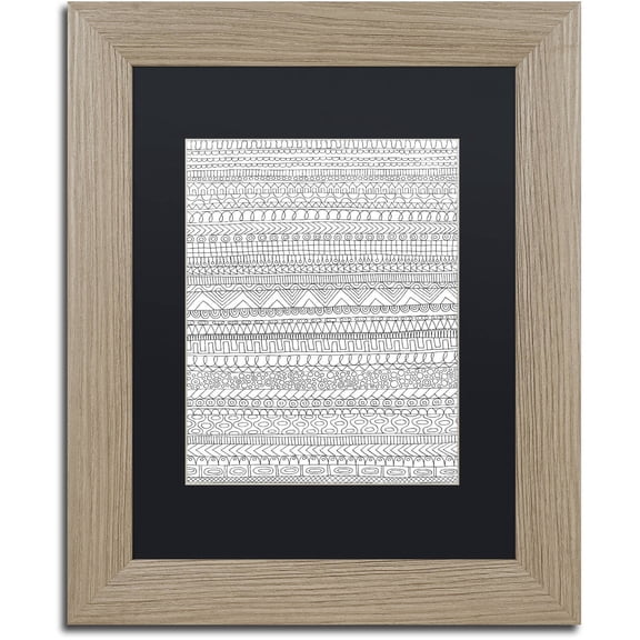 Trademark Fine Art "Lines Two" Canvas Art by Hello Angel, Black Matte, Birch Frame