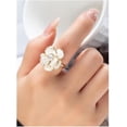 thumbnail image 3 of Elegant Camellia Flower Ring for Women CZ Diamond Floral Statement Ring Open Wrap Finger Band Wedding Anniversary Promise Rings Dainty Jewelry, 3 of 6