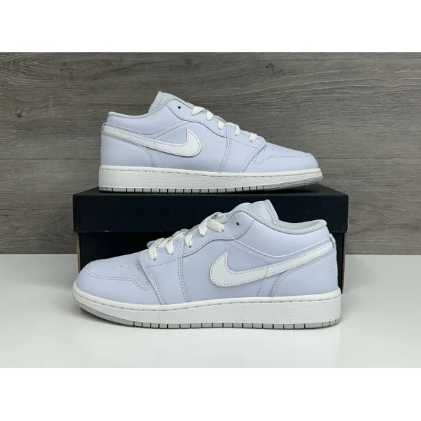 Ni - ke Ni - ke Air Jordan 1 Low Cobalt Blue Bliss White Casual Shoes (FV8486 400) GS Youth