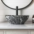 thumbnail image 4 of Horizon Black Oval Ceramic Bathroom Vessel Sink Art Basin Not Included Faucet, 4 of 4