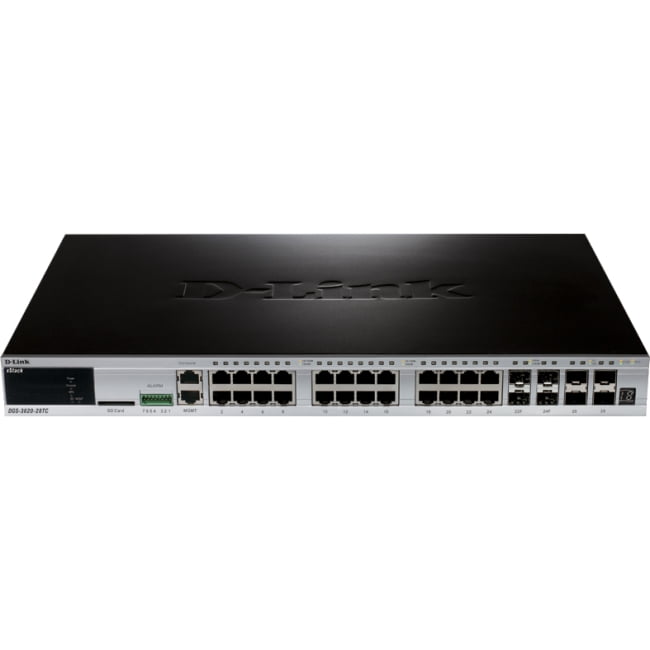 D-Link xStack DGS-3620-28TC Layer 3 Switch 24 Ports Manageable Stack Port 9 x Expansion Slots 10 100 1000Base-T, 10... by D-Link Business