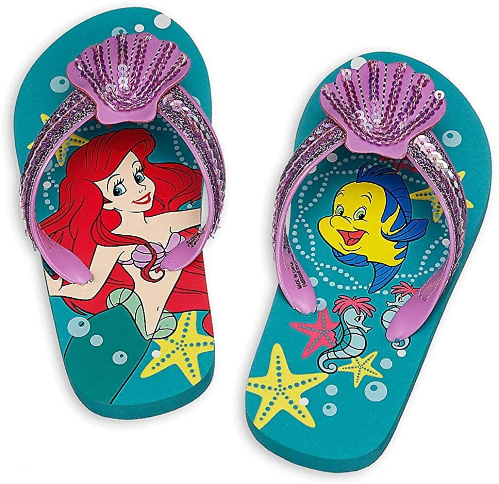 Disney Store Princess Little Mermaid Ariel Flip Flops Sandals Shoes ...