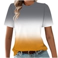 thumbnail image 2 of UPPADA T-Shirts d'Été Mignons pour Femmes, Tendance, à Imprimé Dégradé, T-Shirts, Chemises, Blouses Décontractées à Col Rond, Coupe Ample, Chemises Basiques, Blouses Jaune, TG, 2 of 4