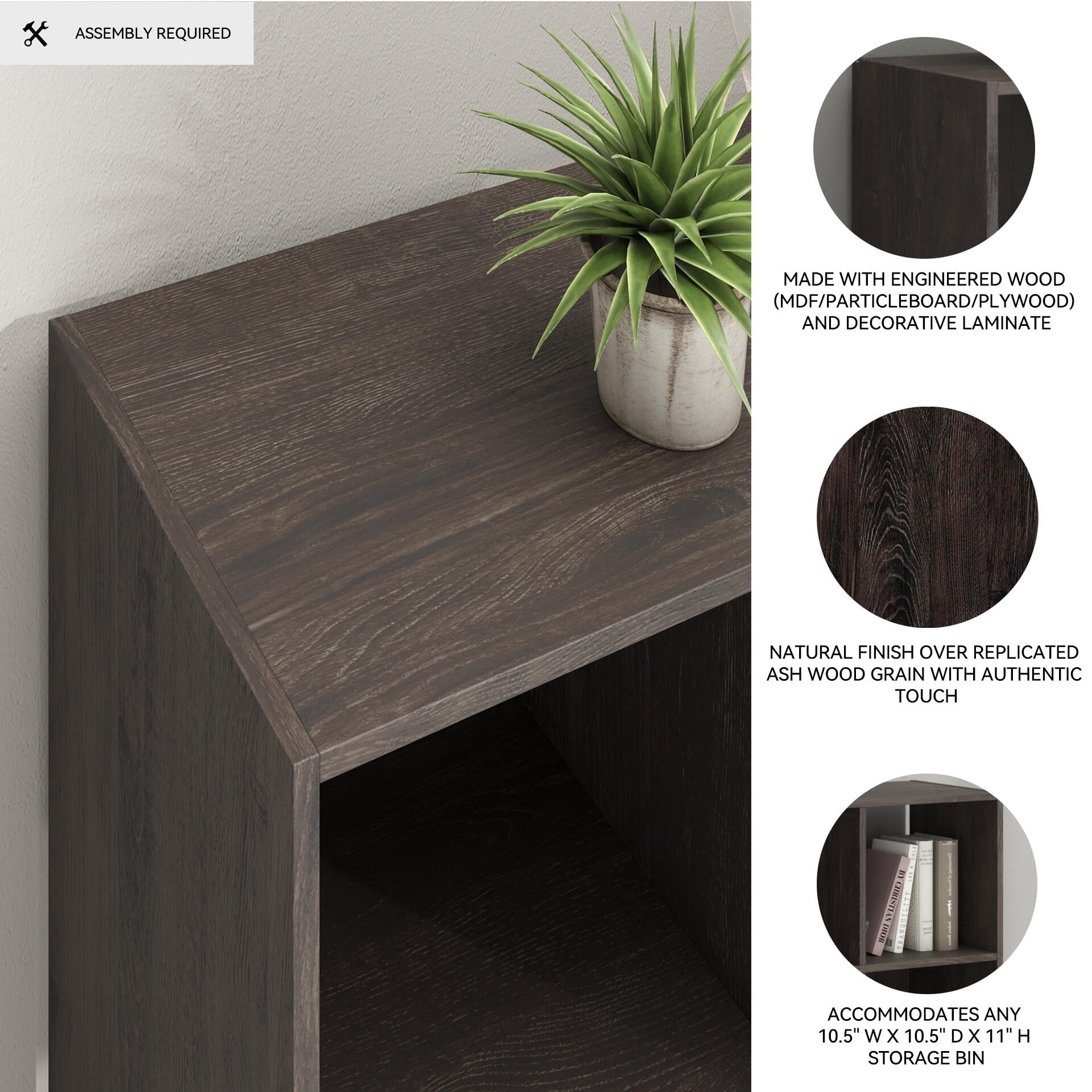Signature Design by Ashley Piperton 8 Cube Storage Organizer with Charcoal Finish